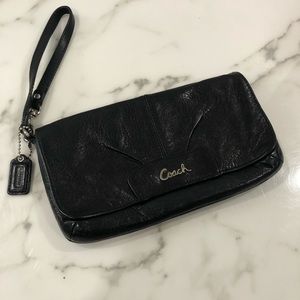 Coach Black Leather Wristlet